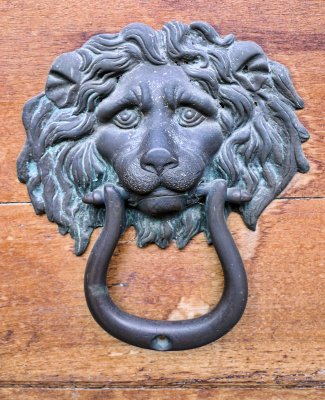 Door protected by a lion