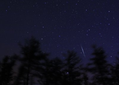 Quadrantid Meteor on a Clear Winter Night