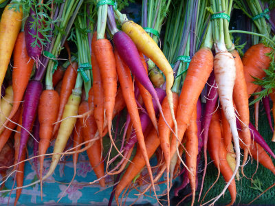 Colored carrots.