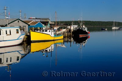 Fishing boats at The Crick or Fishermans Cove Eastern Passage Halifax Nova Scotia