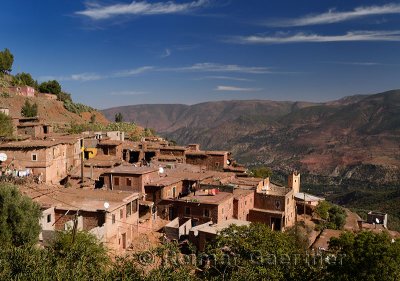 Remote mountainside village near Ait Mansour in the High Atlas mountains of Morocco