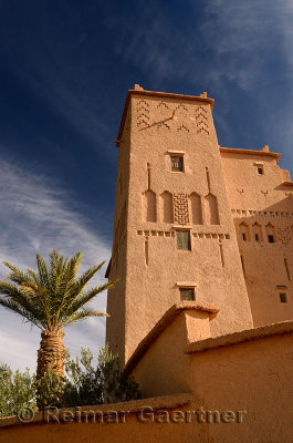 Kasbah Ait Ben Moro with Palm and Olive tree at Skoura Morocco