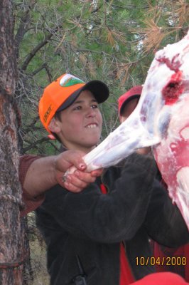 Ira working on Jims deer.JPG