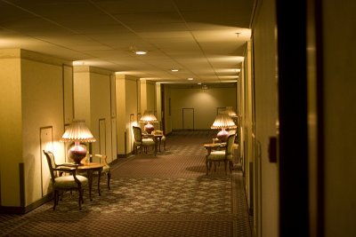 Hall way in the Hilton