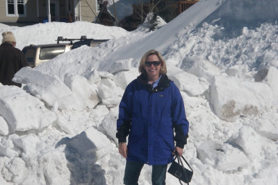 Marina standing at what is supposed to be the entrance the street to our home