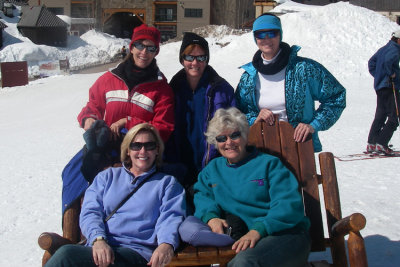 Marina, Diana, Michele, Jill and Lisa at the base