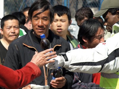 Chinese workers protest - Chinese Embassy in Romania