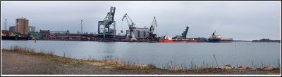 Pano over Oxelsund harbor from 4 images