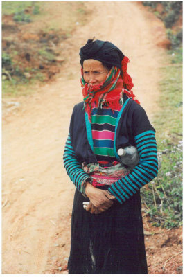 Blue Hmong woman, Pha Din
