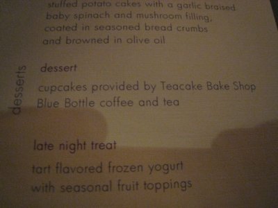 dessert menu