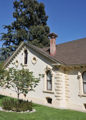 Side view of 1842 Adobe Home of William Workman, now a part of the Homestead Museum