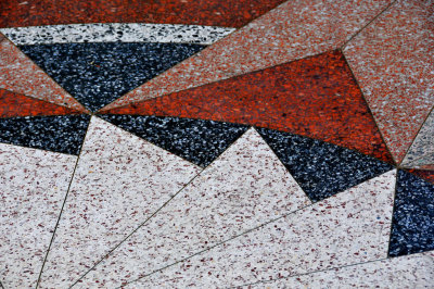 Lovely colors and triangular designs of granite tiles