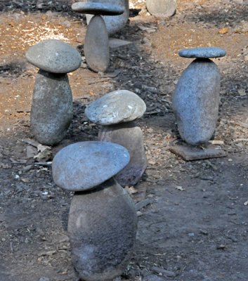 Stone Mushrooms Display at Winery