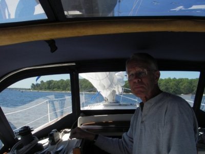 Dad on Boston-Newport delivery 2006