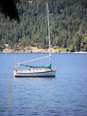 anchored off Russell Island