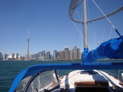city from Inner Harbour, heading for Toronto Hydroplane & Sailing Club