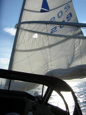 great sailing with a reef outside Pictou, NS