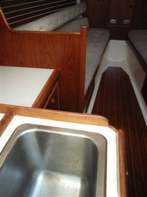 galley sink  saloon from companionway
