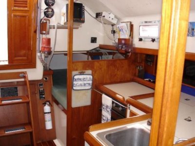 port qtr. berth & galley from saloon