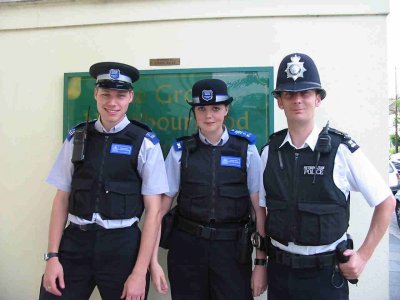 PCSO Russell White, PCSO Sarah Milson and PC Ally Prat