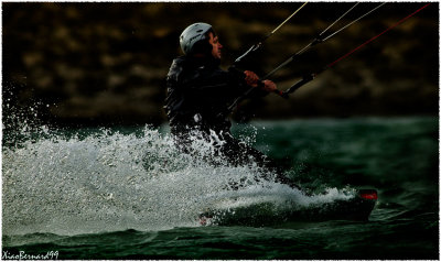 LAC DU DER.Kite surfer on the Lake II