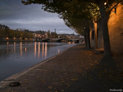 2.PARIS.Border of the SEINE.The day is arrivng ,the lights were off in a few minutes