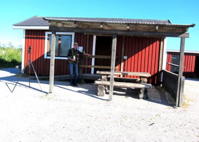 Leif's banding shed, which doubles as a visitors center for the nature reserve.