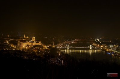 Night view of Budapest - Danube, Buda Castle, Chain Bridge, Parliament