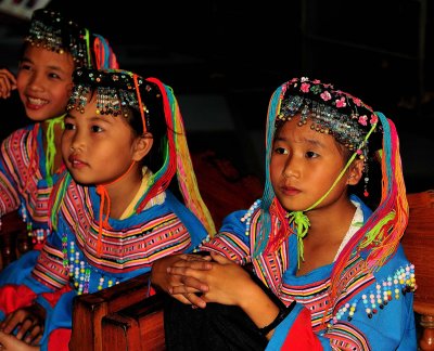 Tribal kids watching dance