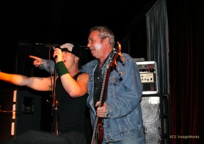 Hellride band stephen Perkins and Mike Watt giving props to Wayne Kramer.JPG