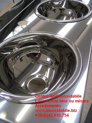 Lavello lavandino lavamani con vasche inox su misura