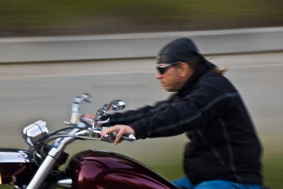Motorcyclist at Mount Rushmore National Memorial