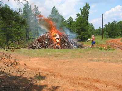 the burn pile... it's allowed in rural Texas