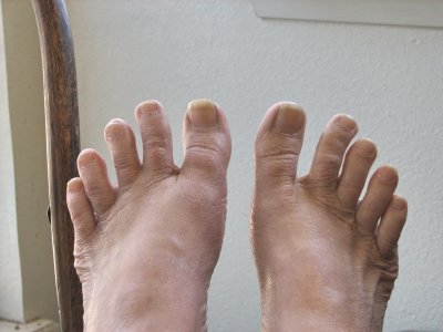 Just fooling around with his camera - his feet