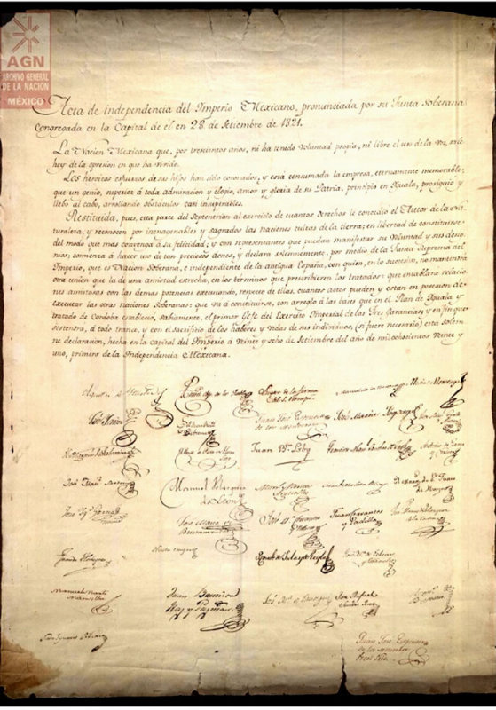 Acta de Independencia Mxico (AGN) 28 sep 1821