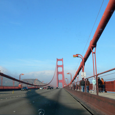 Mercede crossing the Golden Gate