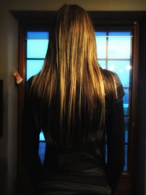 Aprs l'extension de cheveux 100% Naturel