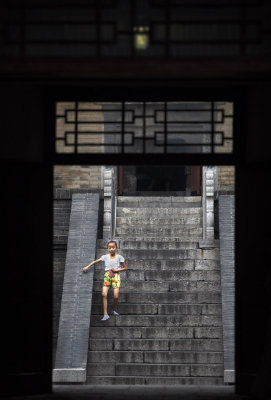 Girl on steps