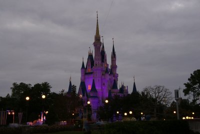 Castle lights at dusk