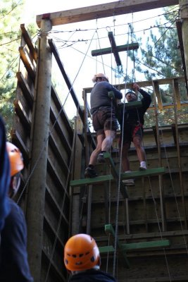 Larry Skelly (blindfolded) and Scott Burrows (blindfolded)