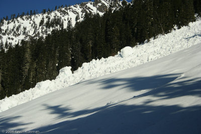 Debris from recent avalanche