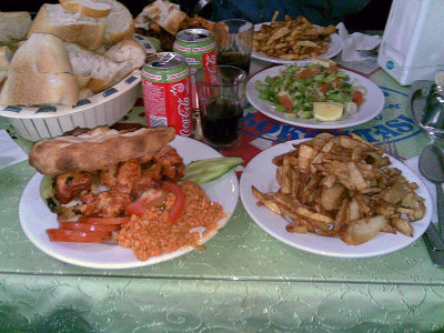 Foodmix of kebab and chicken