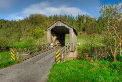 Covered Bridge Windy Day HDR