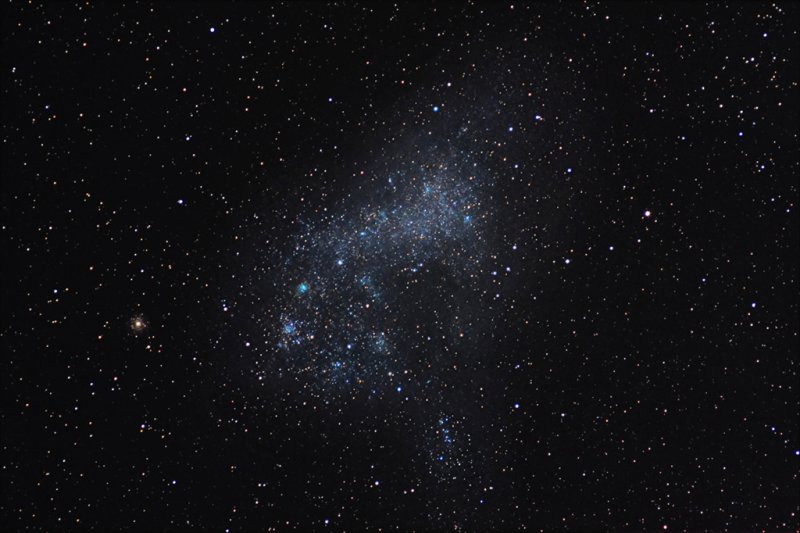  Small Magellanic Cloud with Tucanae 47 Global Cluster to the left.