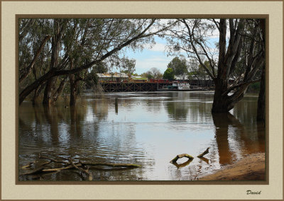 View showing part of the  old port of Echuca on the Murray River