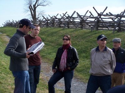 Garry Adelman at the Sunken Lane, Antietam Battlefield