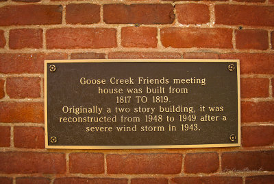 Historic Marker, Goose Creek Meetinghouse