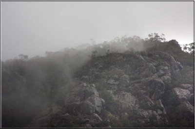 Misty mountain crags - Halls Gap