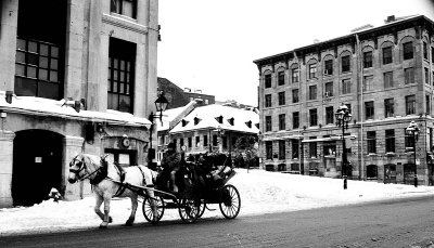 A cold ride in the streets of the Old Montreal