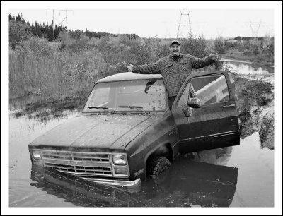 My son Jean-Rock stuck in the mudd